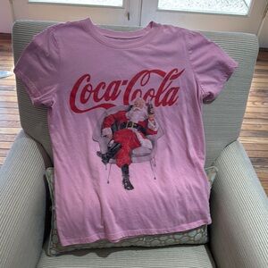 Coca Cola Pink Short Sleeve Tee Casual Crew Neck